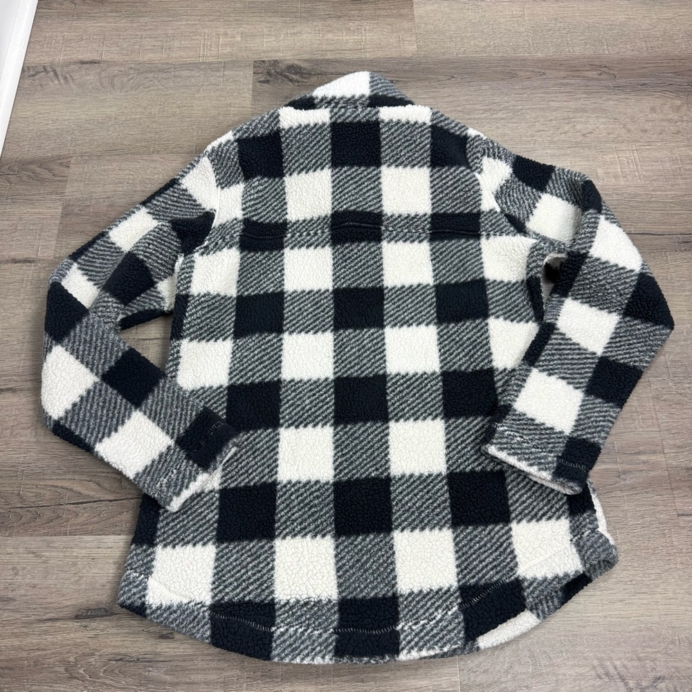 Columbia West Bend Sherpa Jacket Women’s Medium Black & White Check Sherpa Cozy - Picture 3 of 10